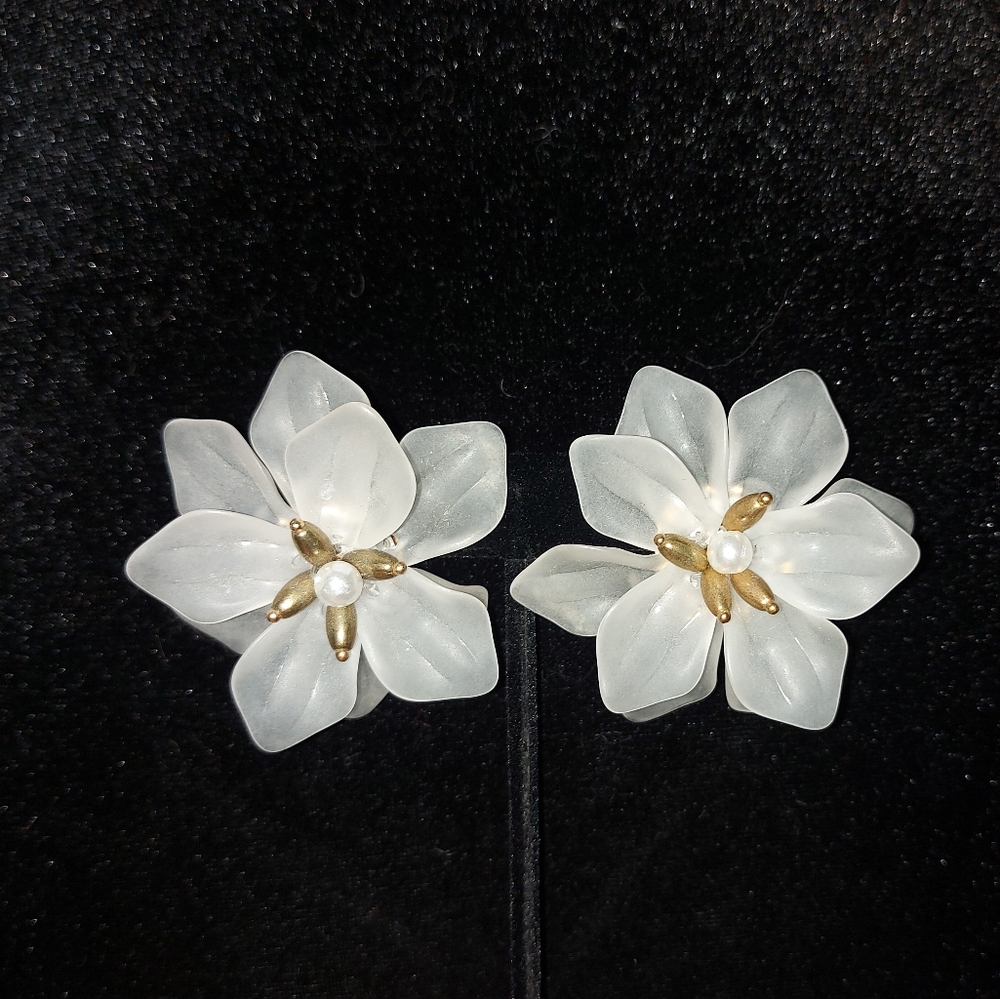 Large flower earrings